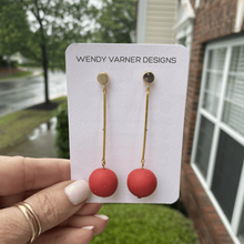 Load image into Gallery viewer, Minimalist Polymer Clay Drop Earrings – Modern Matte Dangle Ball Collection | Handcrafted Polymer Clay Earrings
