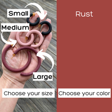 Load image into Gallery viewer, Round Hoops  | Pick Your Size | Handcrafted Polymer Clay Earrings

