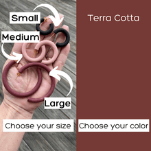 Load image into Gallery viewer, Round Hoops  | Pick Your Size | Handcrafted Polymer Clay Earrings
