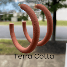 Load image into Gallery viewer, Round Hoops  | Pick Your Size | Handcrafted Polymer Clay Earrings
