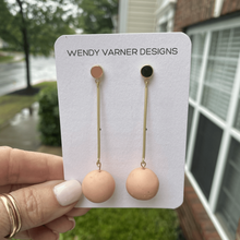 Load image into Gallery viewer, Minimalist Polymer Clay Drop Earrings – Modern Matte Dangle Ball Collection | Handcrafted Polymer Clay Earrings
